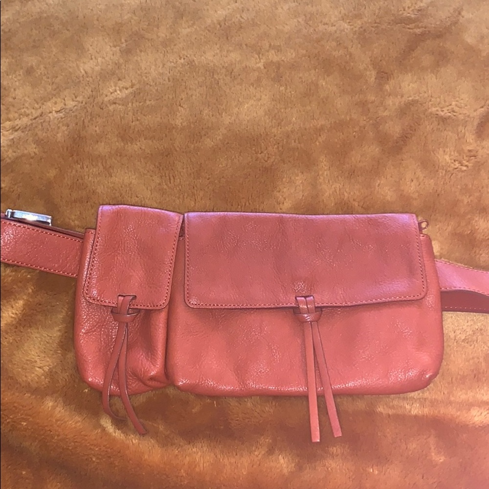 Burnt orange leather fanny pack